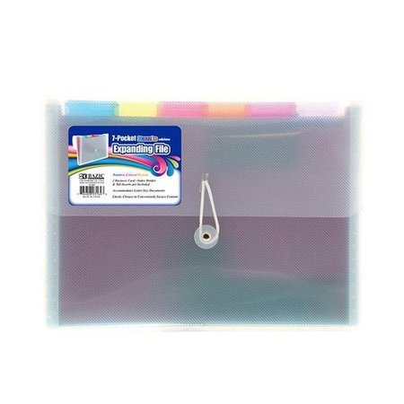 BAZIC PRODUCTS Bazic  3164  Rainbow 7-Pocket Letter Size Poly Expanding File Pack of 12 3164
